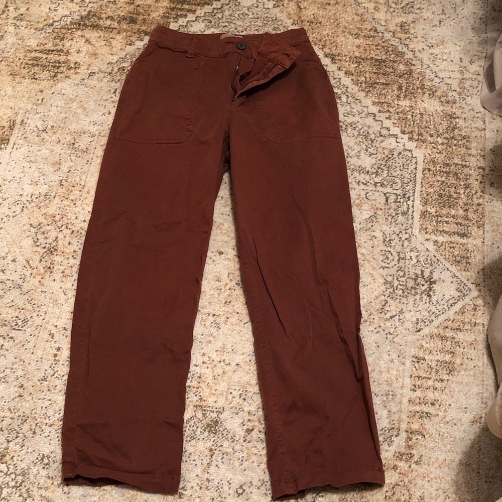 Universal Thread Women's Straight-Leg Chinos in Rust Brown
